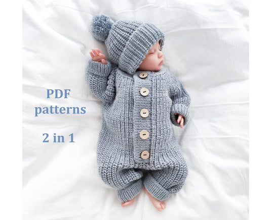 Baby Romper & Hat Knitting Patterns