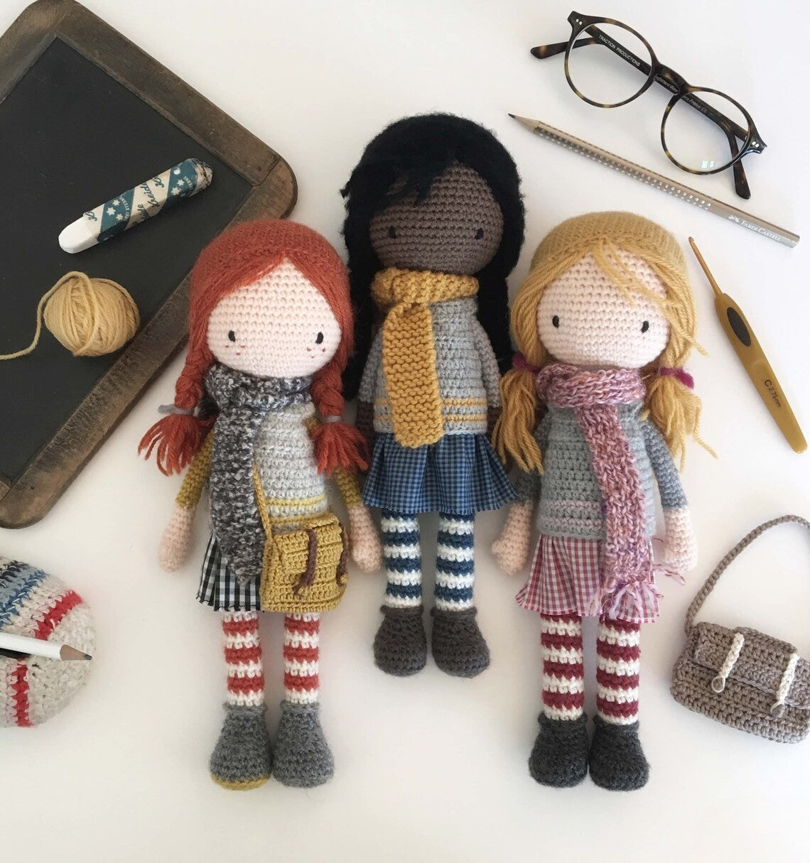 Little Schoolgirls Doll Crochet Pattern