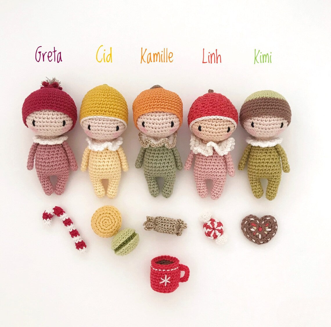 Festive Fruit Christmas Dolls Crochet Pattern