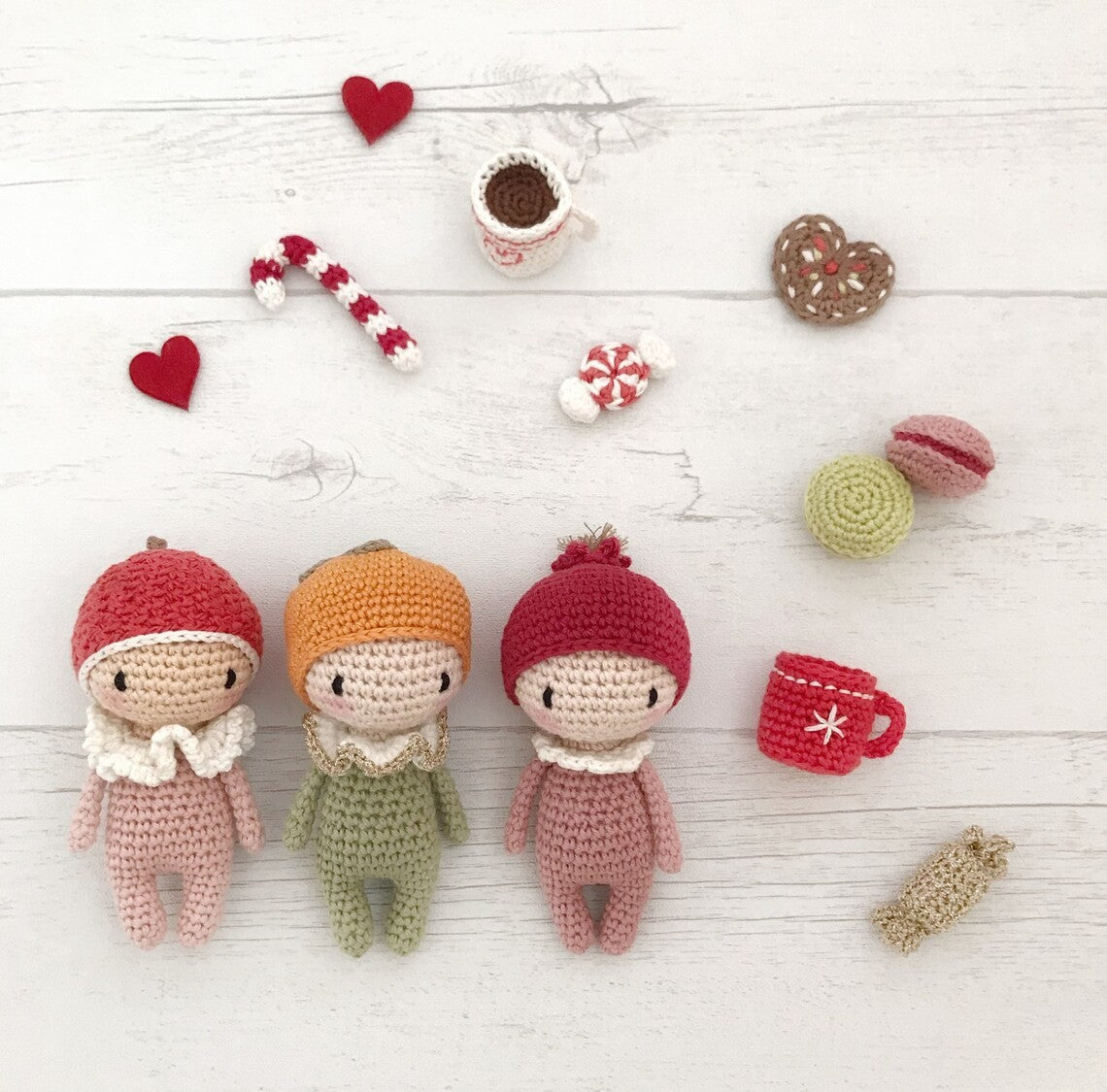 Festive Fruit Christmas Dolls Crochet Pattern