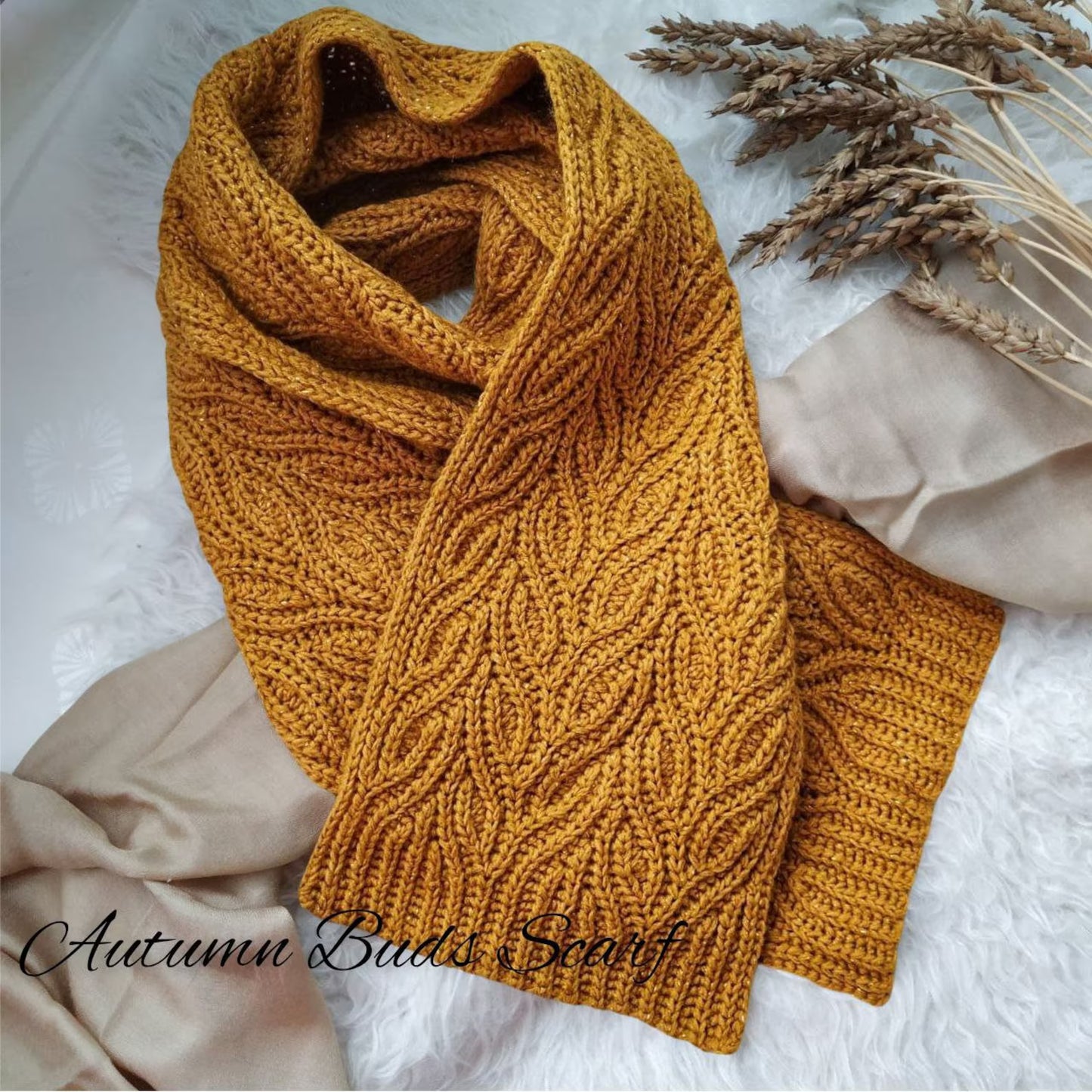 Autumn Buds Crochet Scarf Pattern