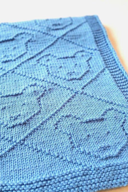 Bear Baby Blanket Knitting Pattern