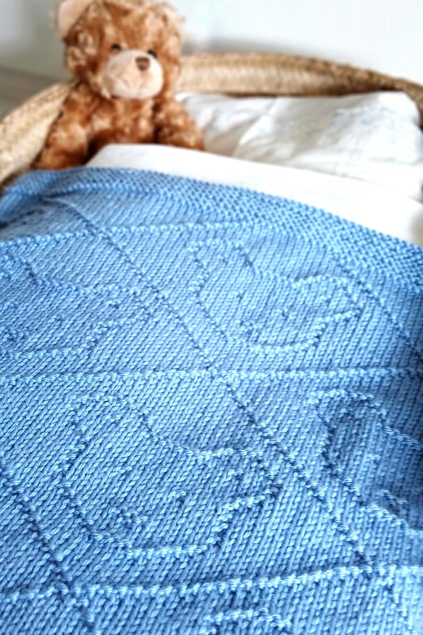 Bear Baby Blanket Knitting Pattern