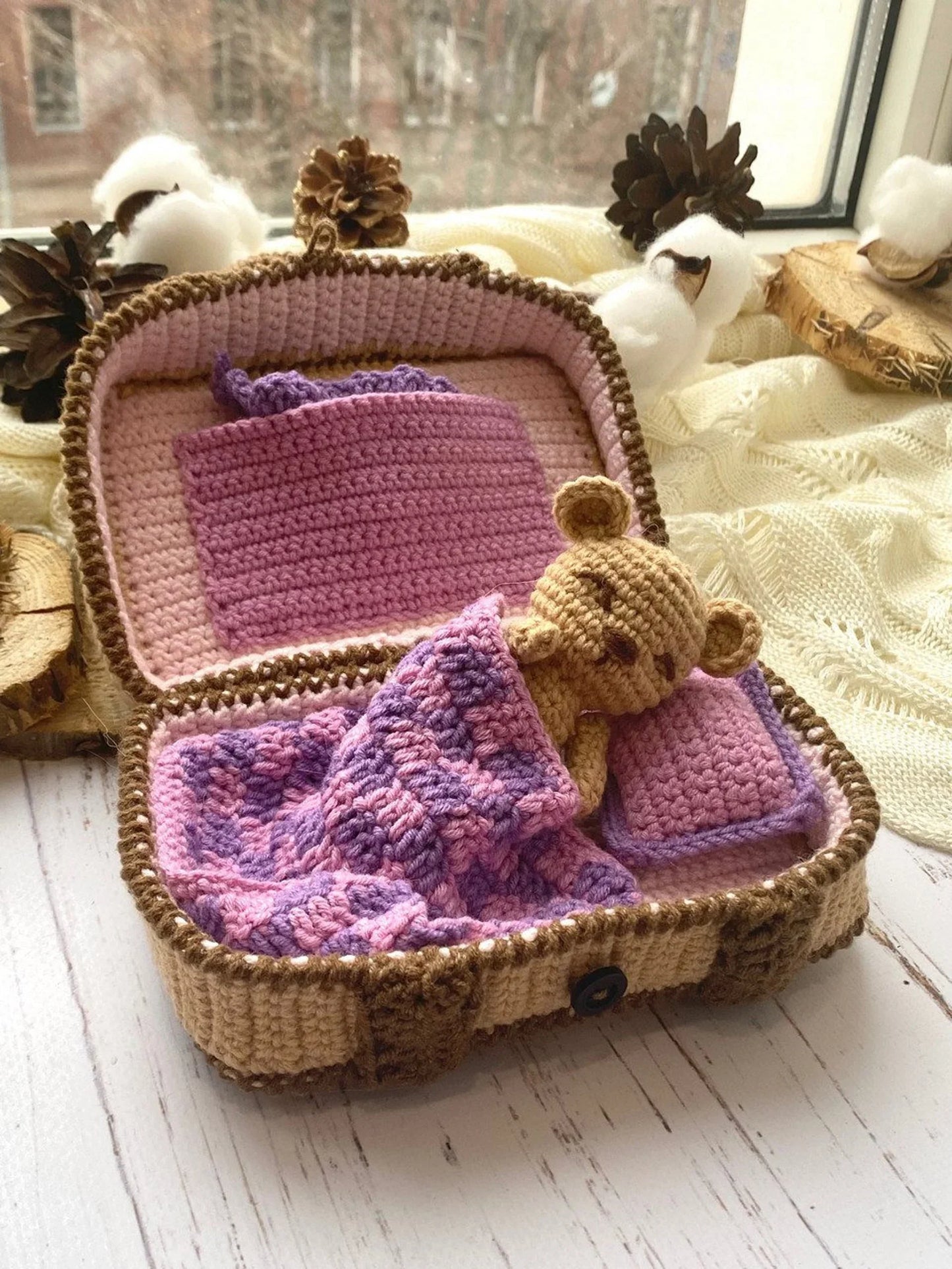 Teddy Bear in Suitcase Crochet Pattern