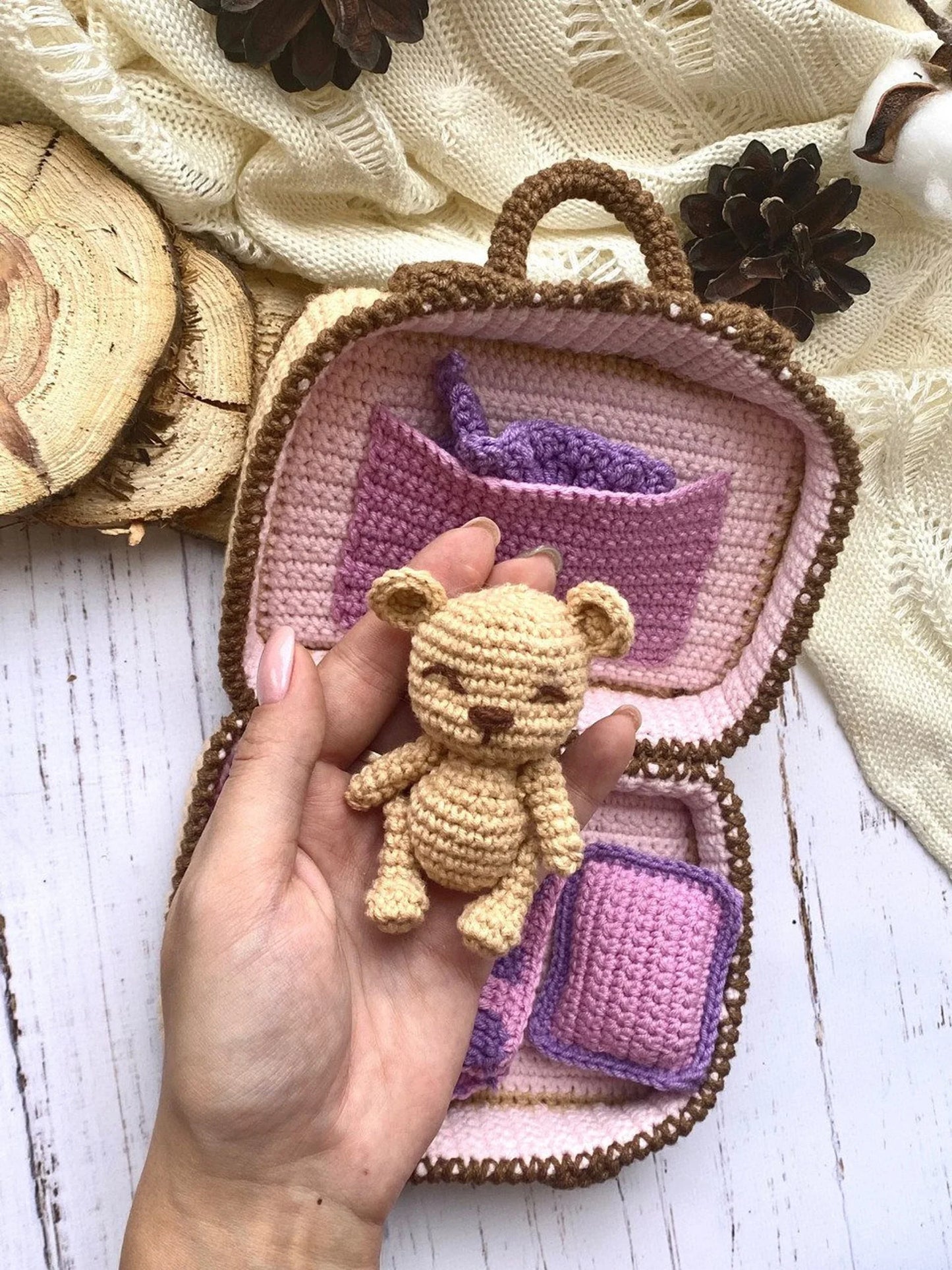 Teddy Bear in Suitcase Crochet Pattern
