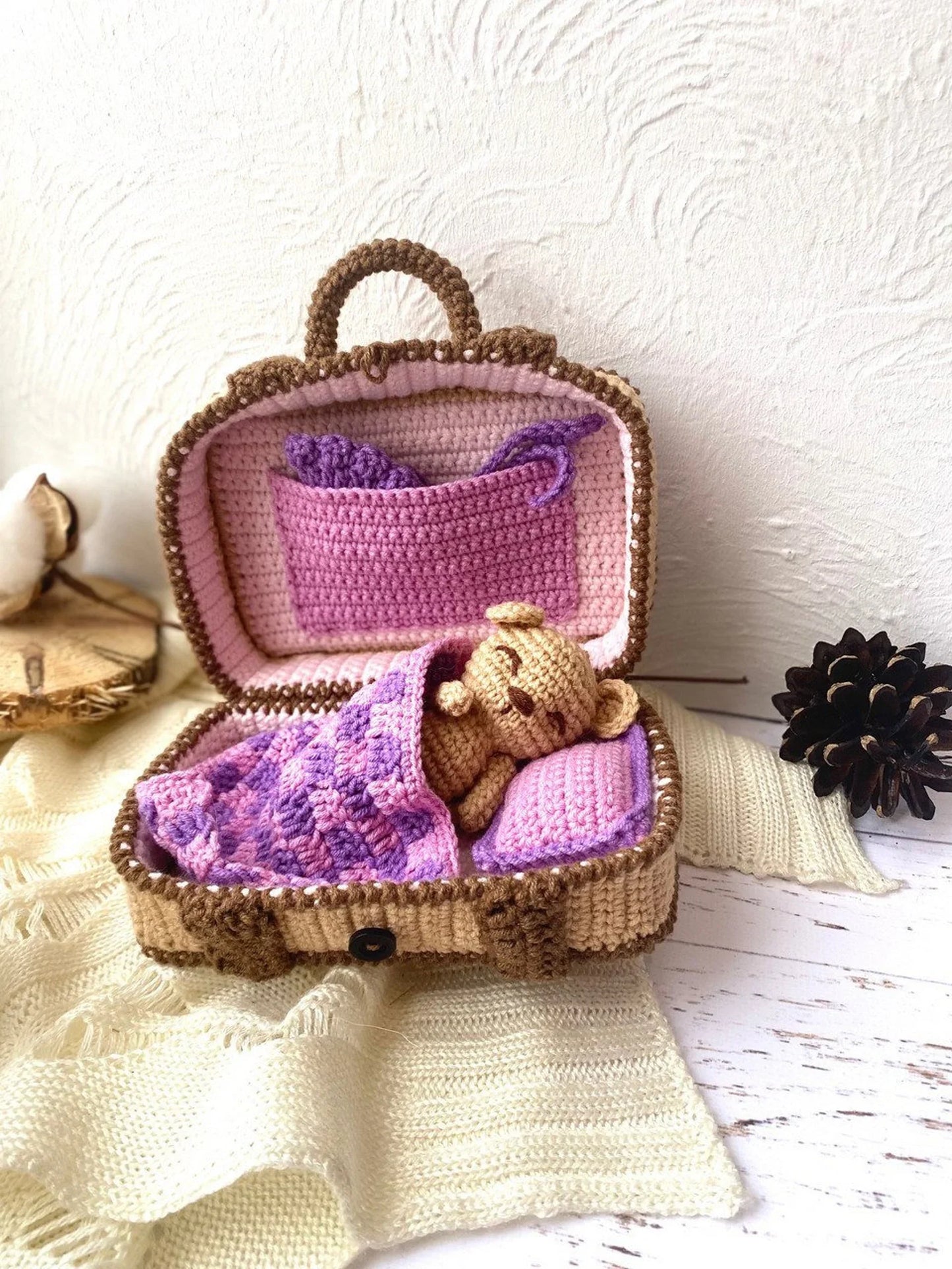 Teddy Bear in Suitcase Crochet Pattern