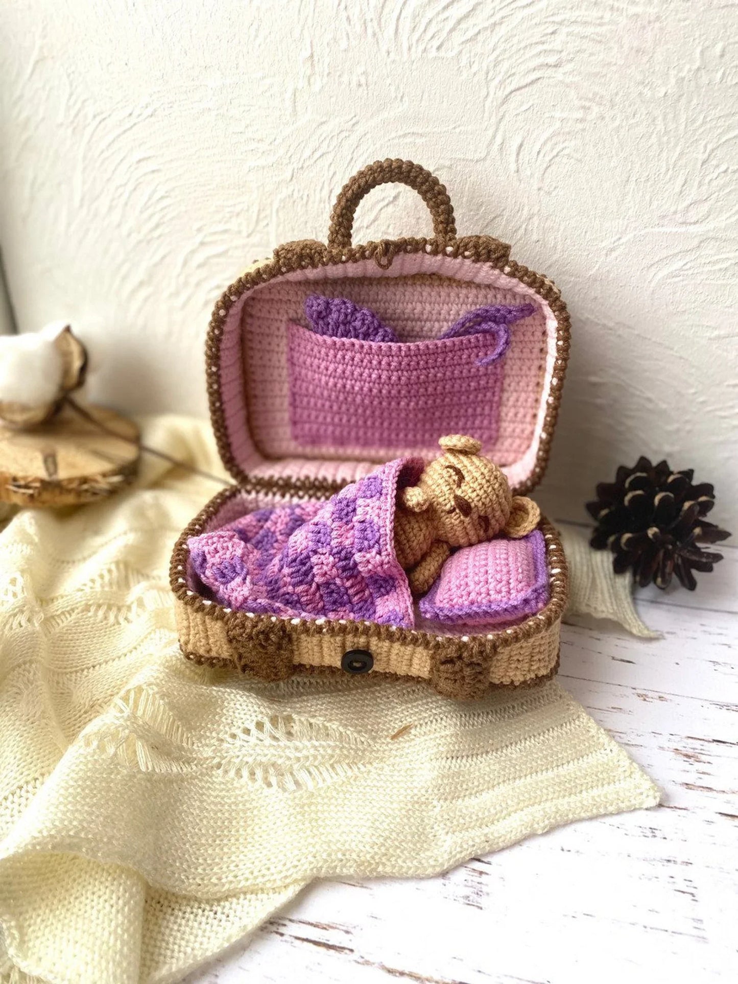 Teddy Bear in Suitcase Crochet Pattern