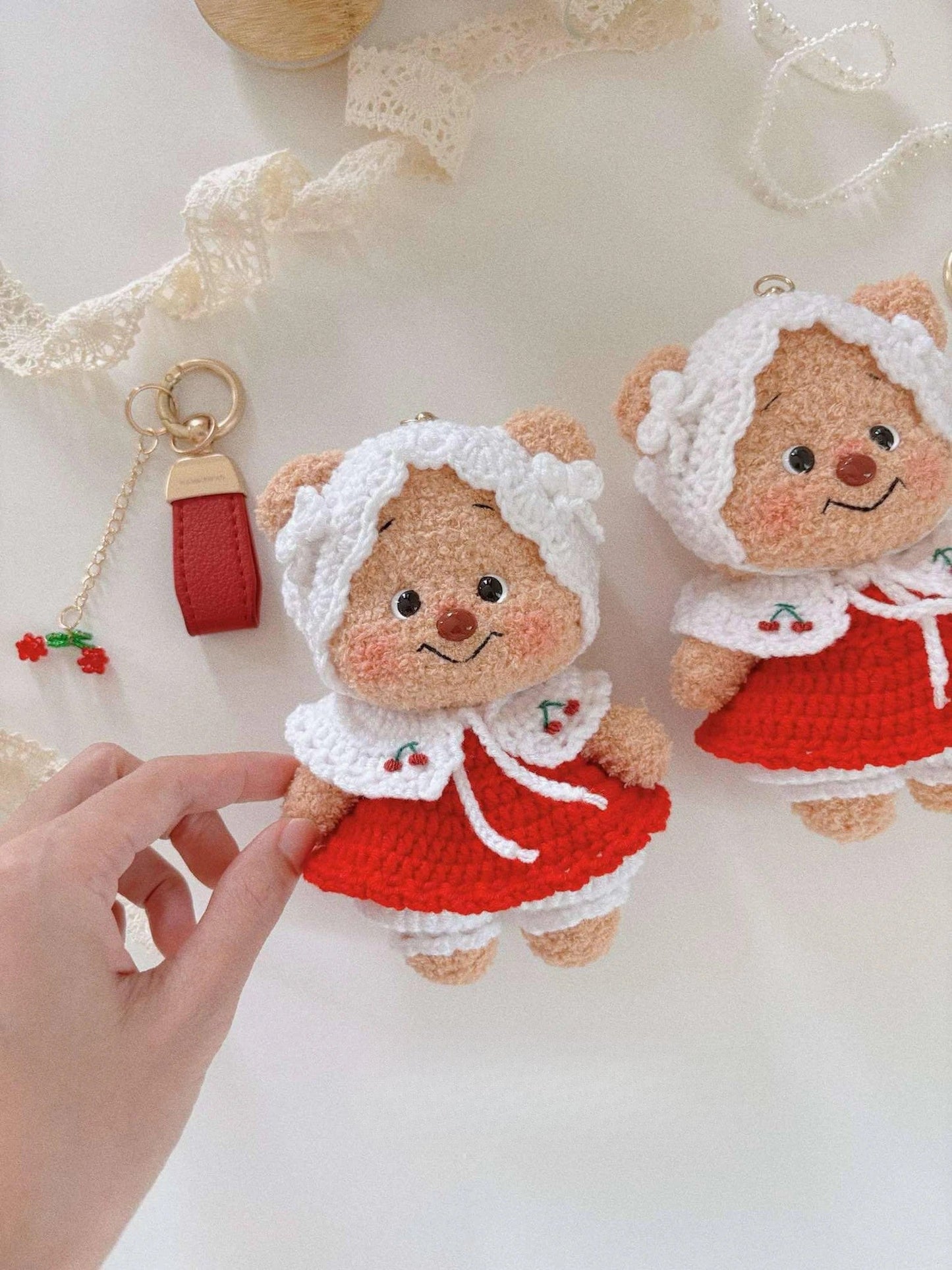 Butter Bear with Cherry Dress Crochet Pattern