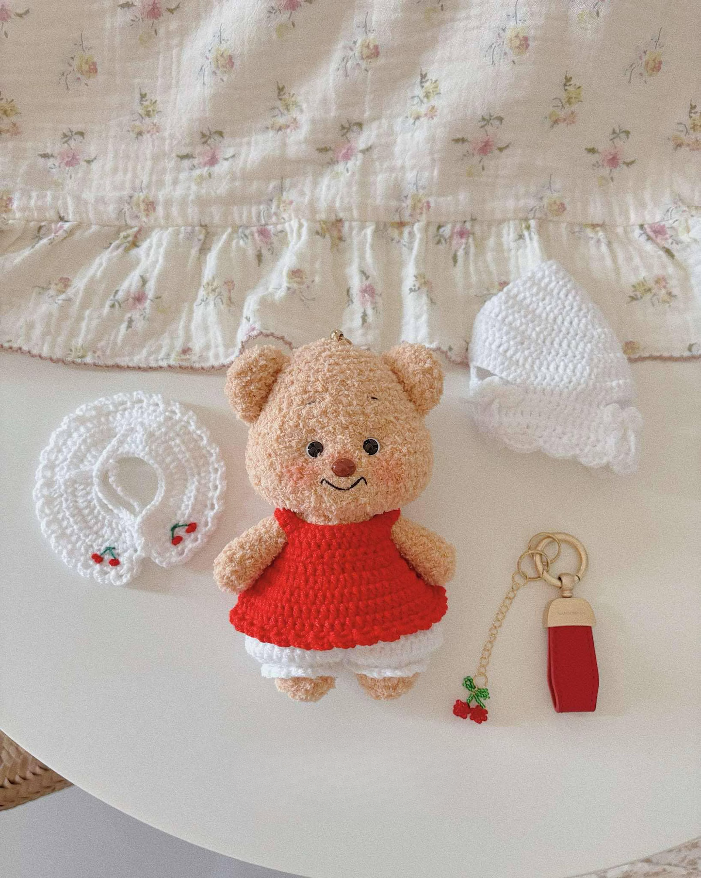Butter Bear with Cherry Dress Crochet Pattern