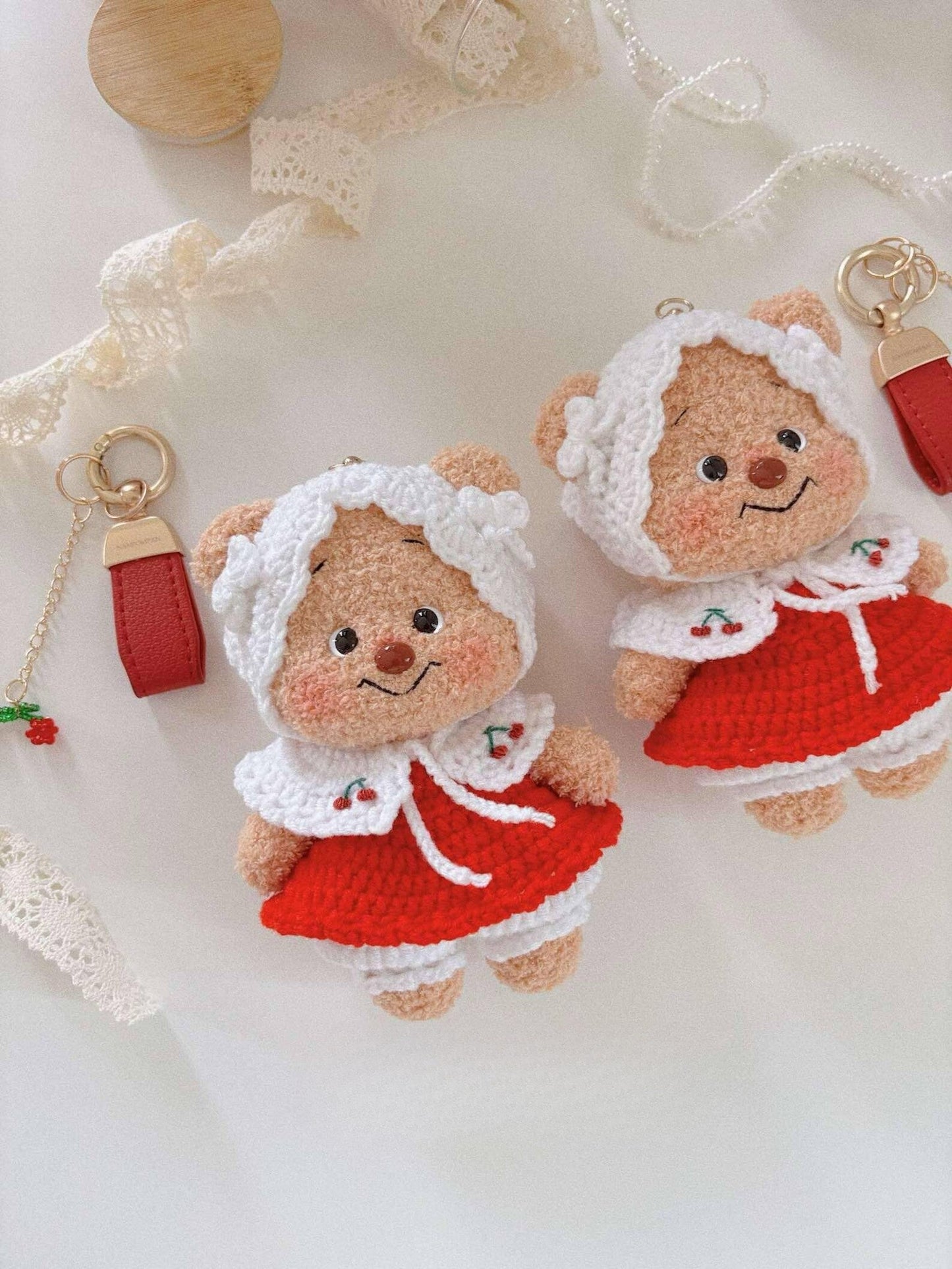 Butter Bear with Cherry Dress Crochet Pattern
