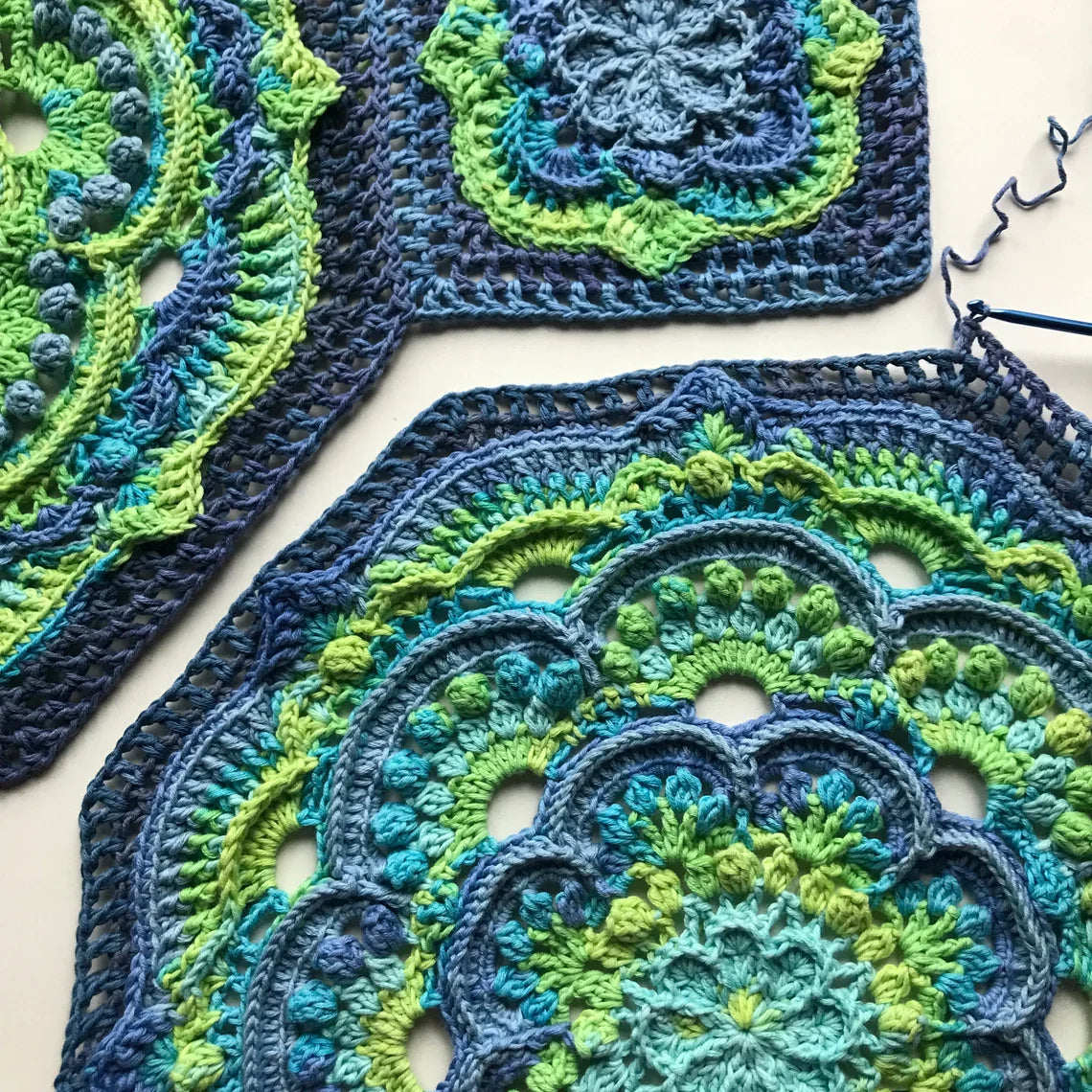 Blue Lagoon Mandala Blanket Crochet Pattern