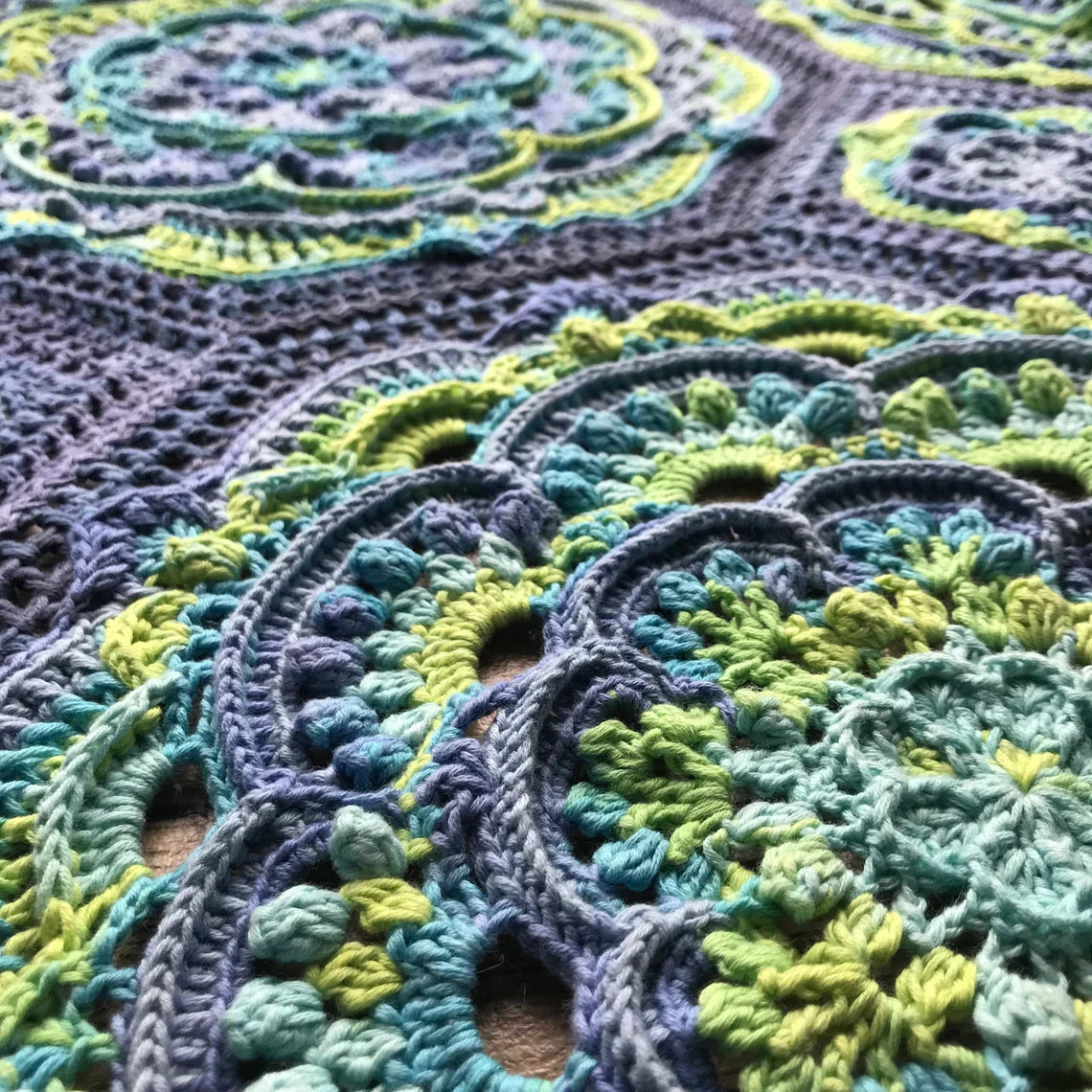Blue Lagoon Mandala Blanket Crochet Pattern