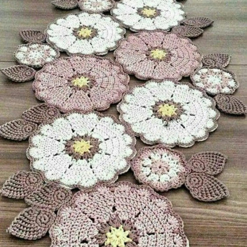 Boho Floral Crochet Table Runner Pattern