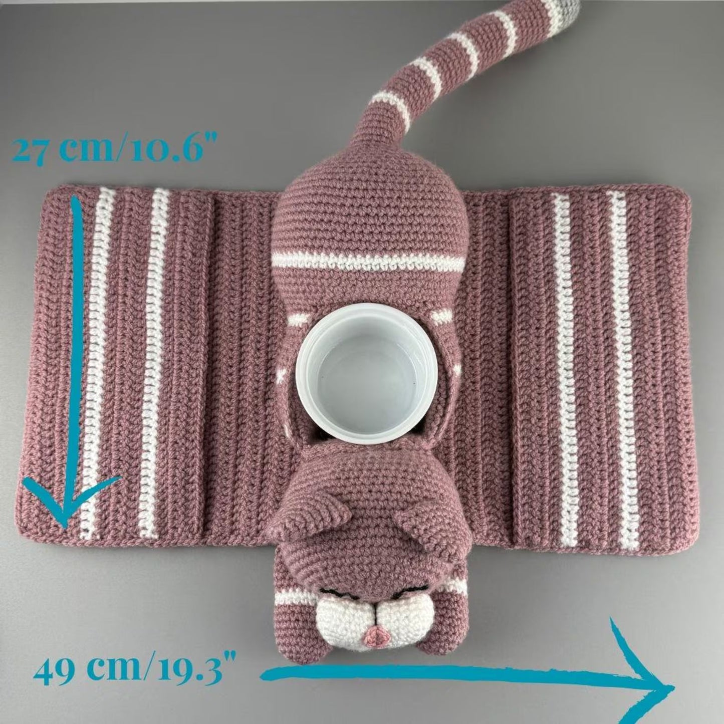 Pinky Cat Sofa Organizer Crochet Pattern