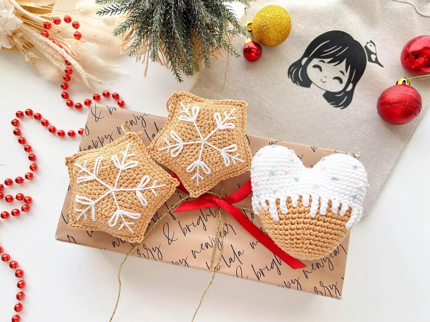 Gingerbread Ornaments Crochet Pattern