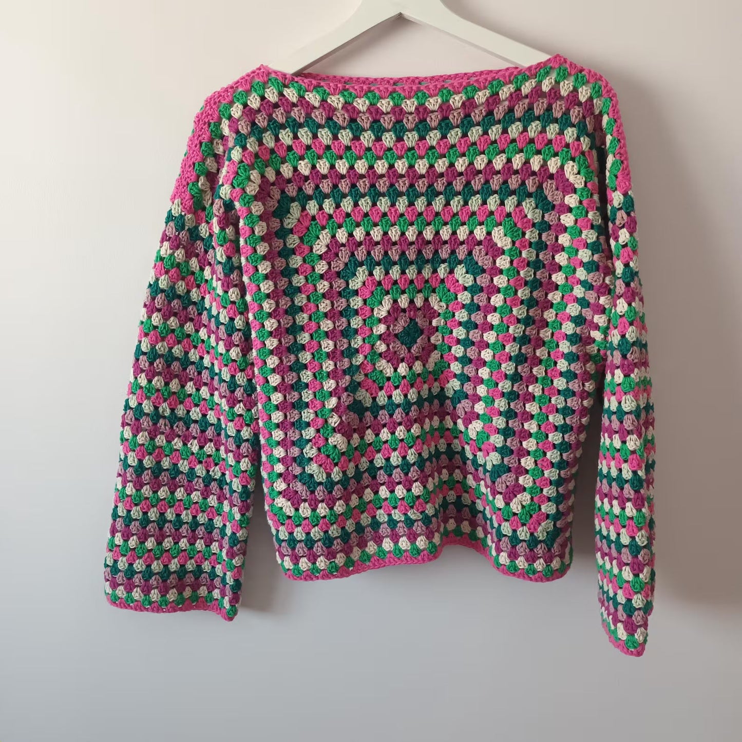 Granny Square Long Sleeve Top Crochet Pattern