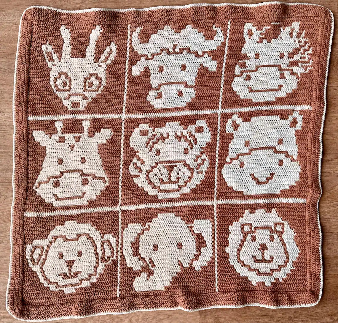 Safari Play Mat Overlay Mosaic Crochet Pattern