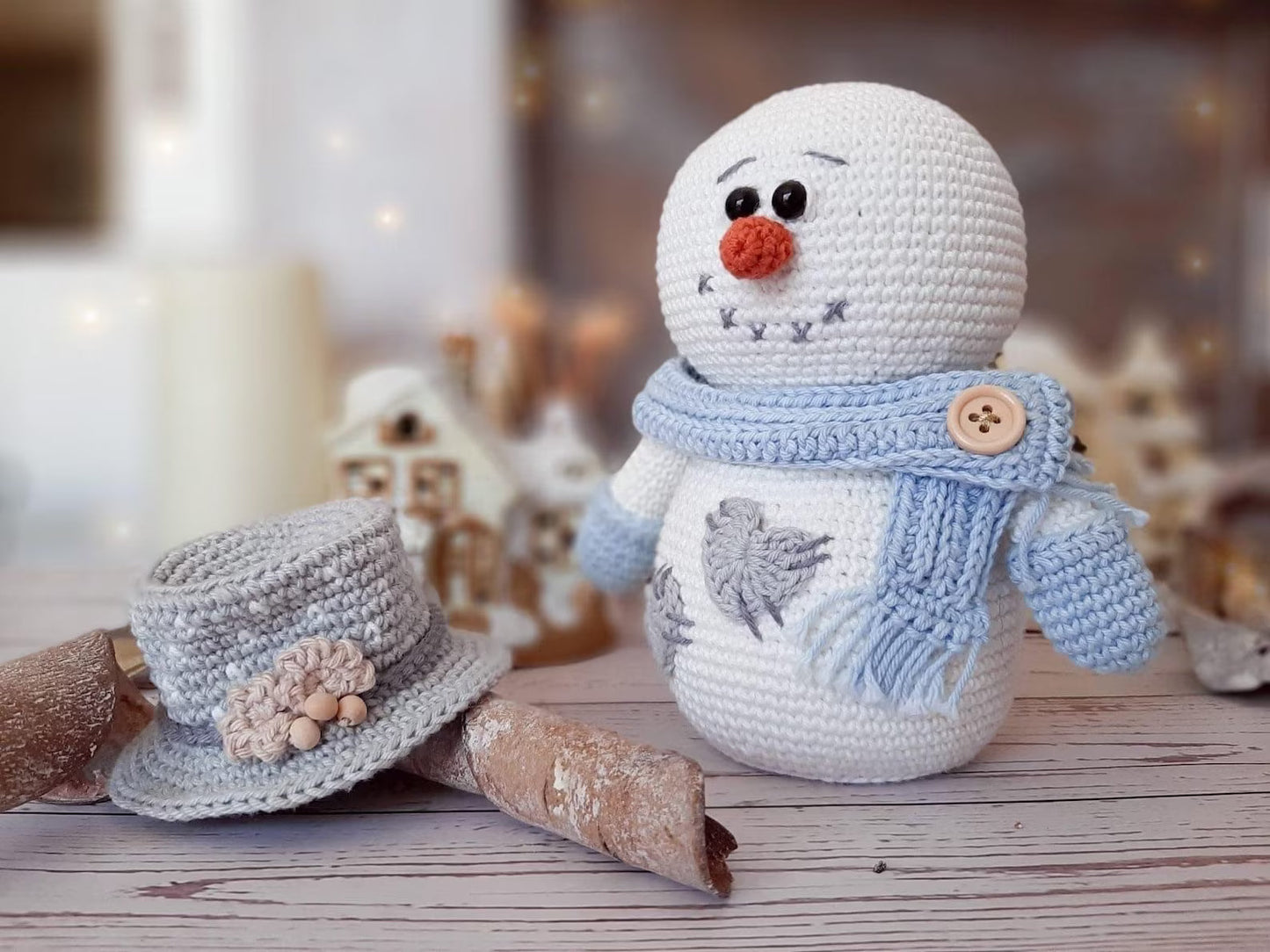 Snowy the snowman amigurumi crochet pattern