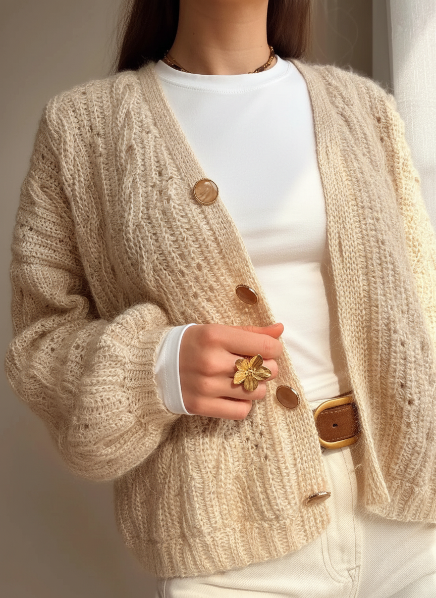 Garden Cable Cardigan Crochet Pattern