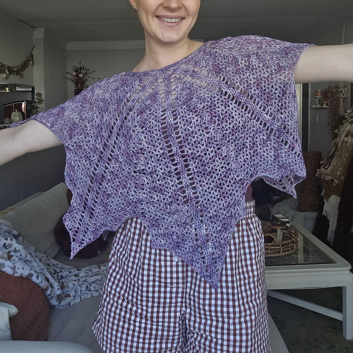 Maple Leaf Fall Poncho Crochet Pattern
