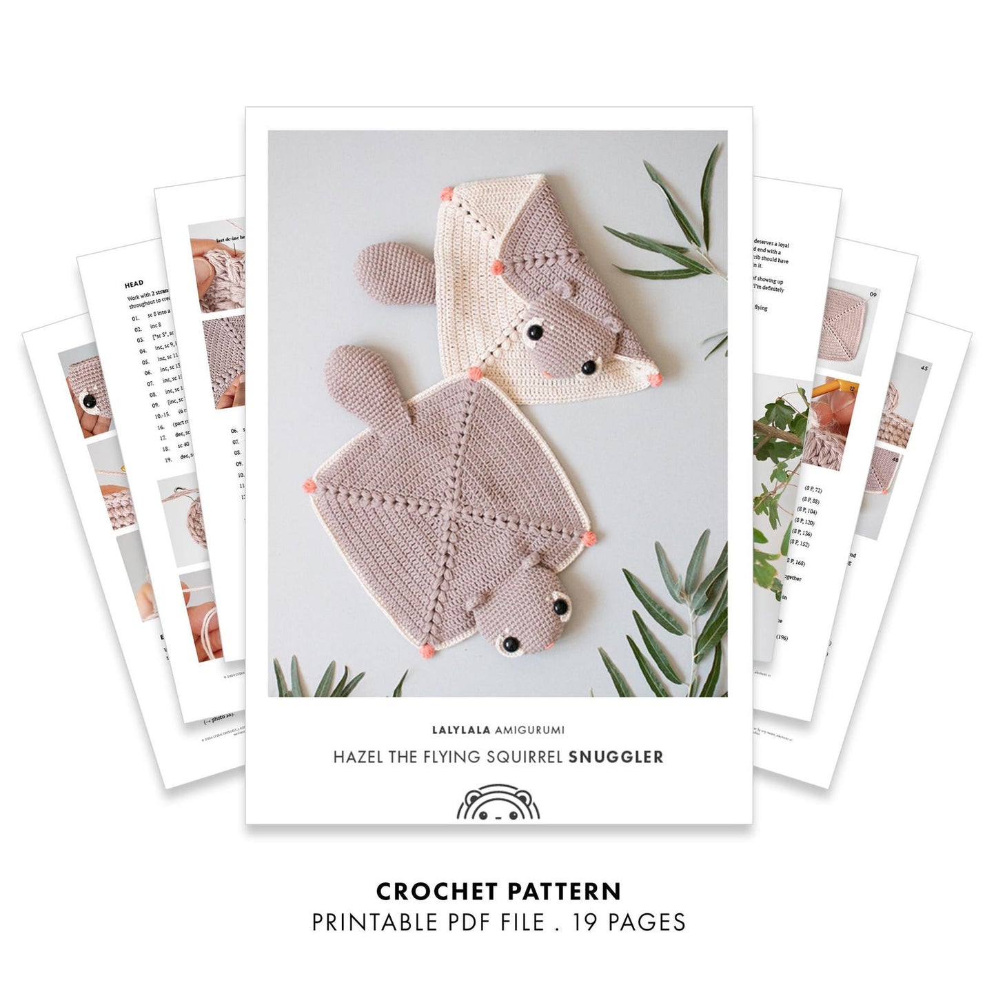 Flying Squirrel Hazel Snuggler Crochet Pattern
