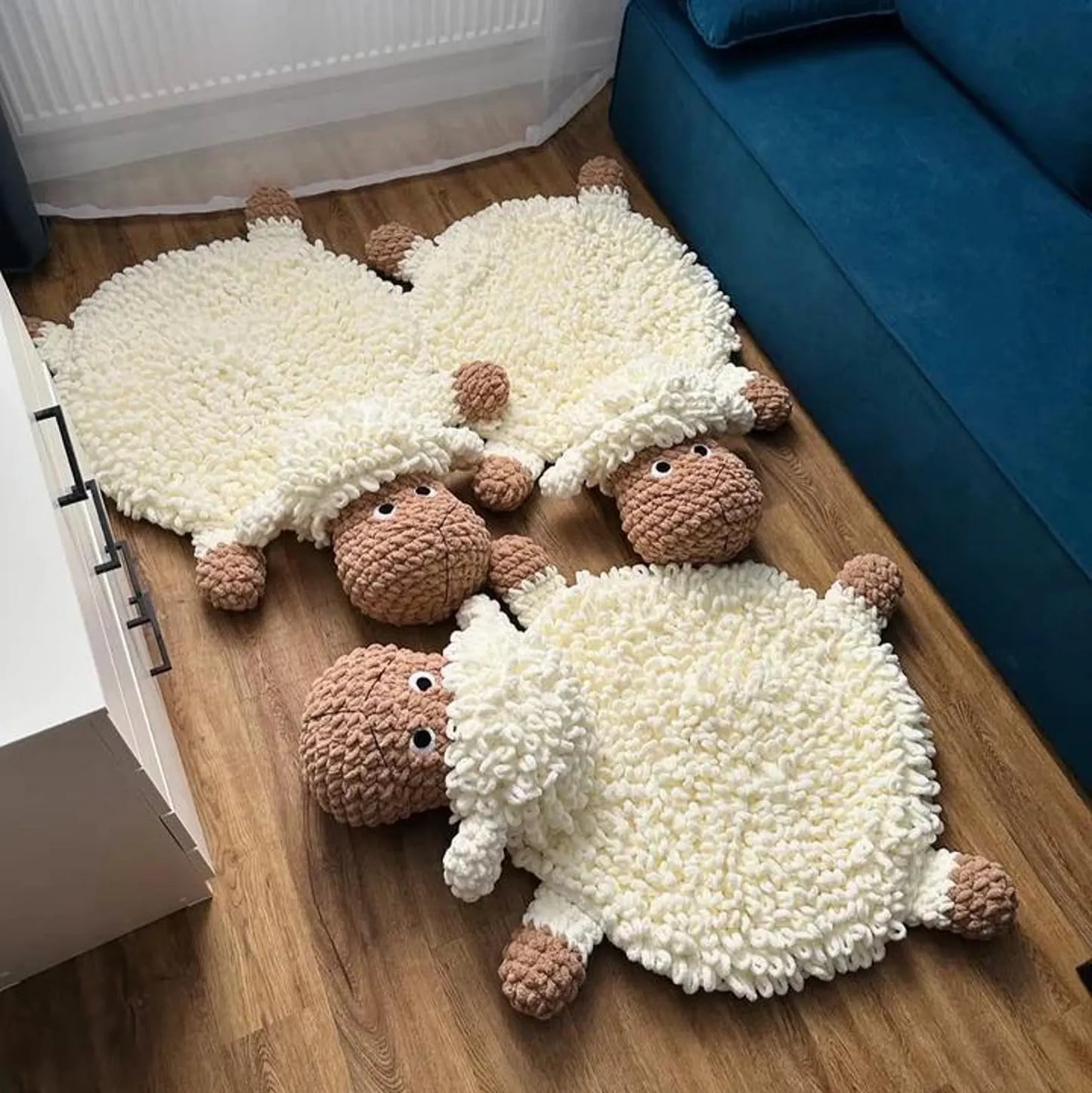 Fluffy Sheep Rugs Crochet Pattern