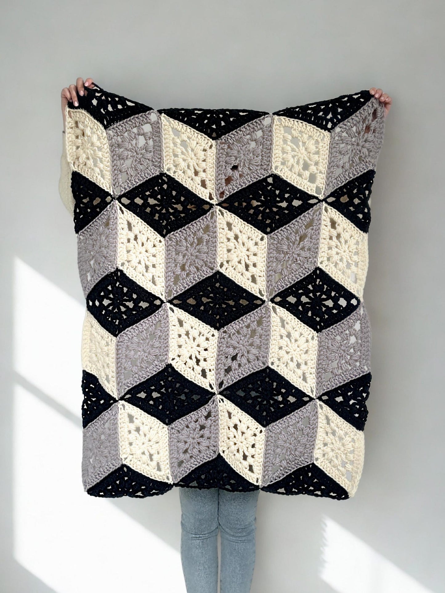 3D Cube Cardigan Crochet Pattern