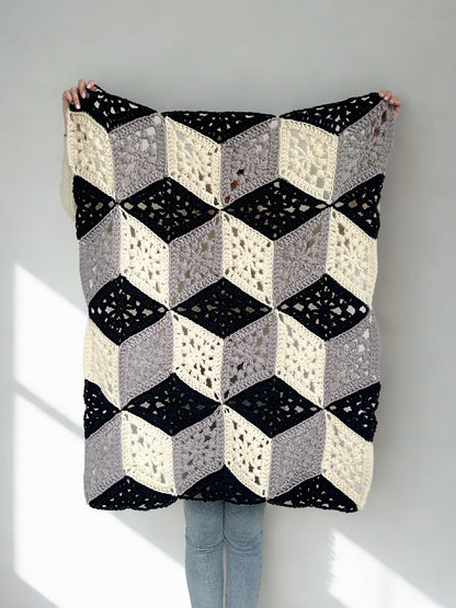 3D Cube Cardigan Crochet Pattern