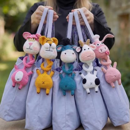 10 in 1 Long Neck Animal Bag Charm Crochet Pattern