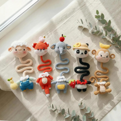 10 in 1 Long Neck Animal Bag Charm Crochet Pattern