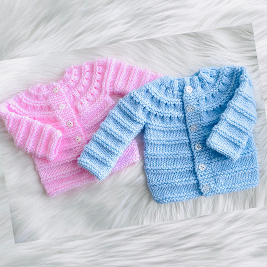Easy Knit Baby Cardigan Sweater Knitting Pattern