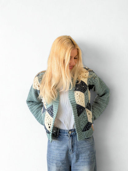 3D Cube Cardigan Crochet Pattern