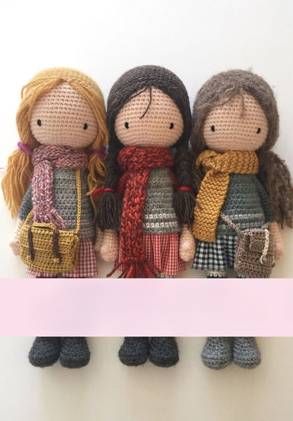 Little Schoolgirls Doll Crochet Pattern
