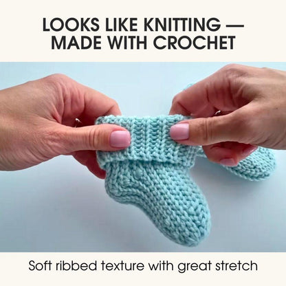 Knit Look Baby Socks Crochet Pattern