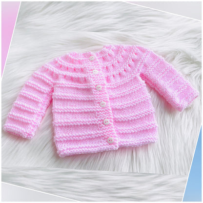 Easy Knit Baby Cardigan Sweater Knitting Pattern