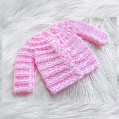 Easy Knit Baby Cardigan Sweater Knitting Pattern