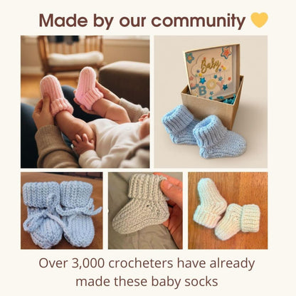 Knit Look Baby Socks Crochet Pattern