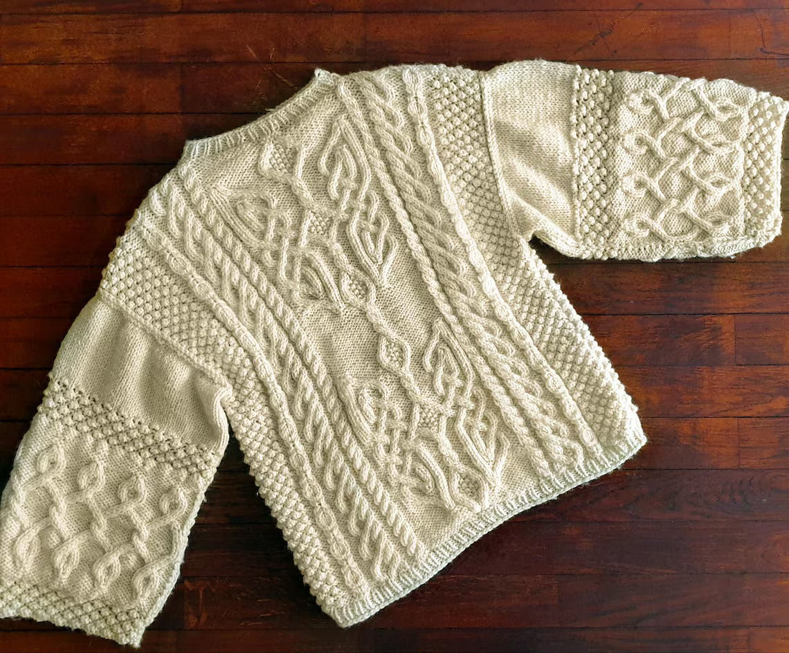Aran Celtic Cables Sweater Knitting Pattern