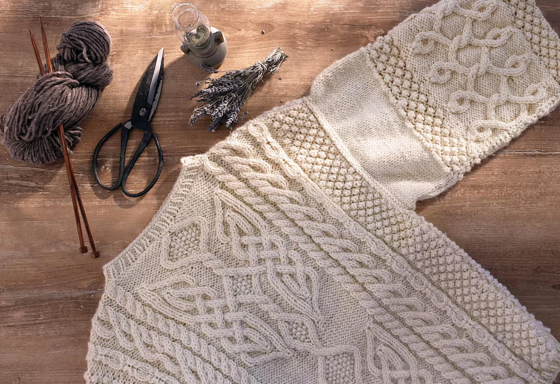 Aran Celtic Cables Sweater Knitting Pattern