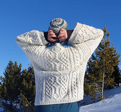 Aran Celtic Cables Sweater Knitting Pattern