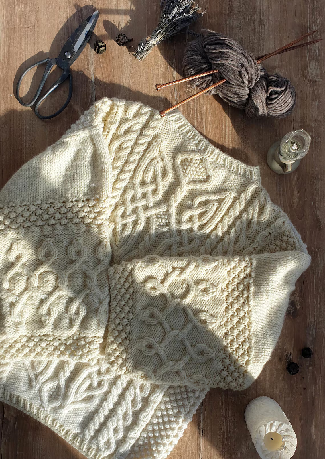 Aran Celtic Cables Sweater Knitting Pattern