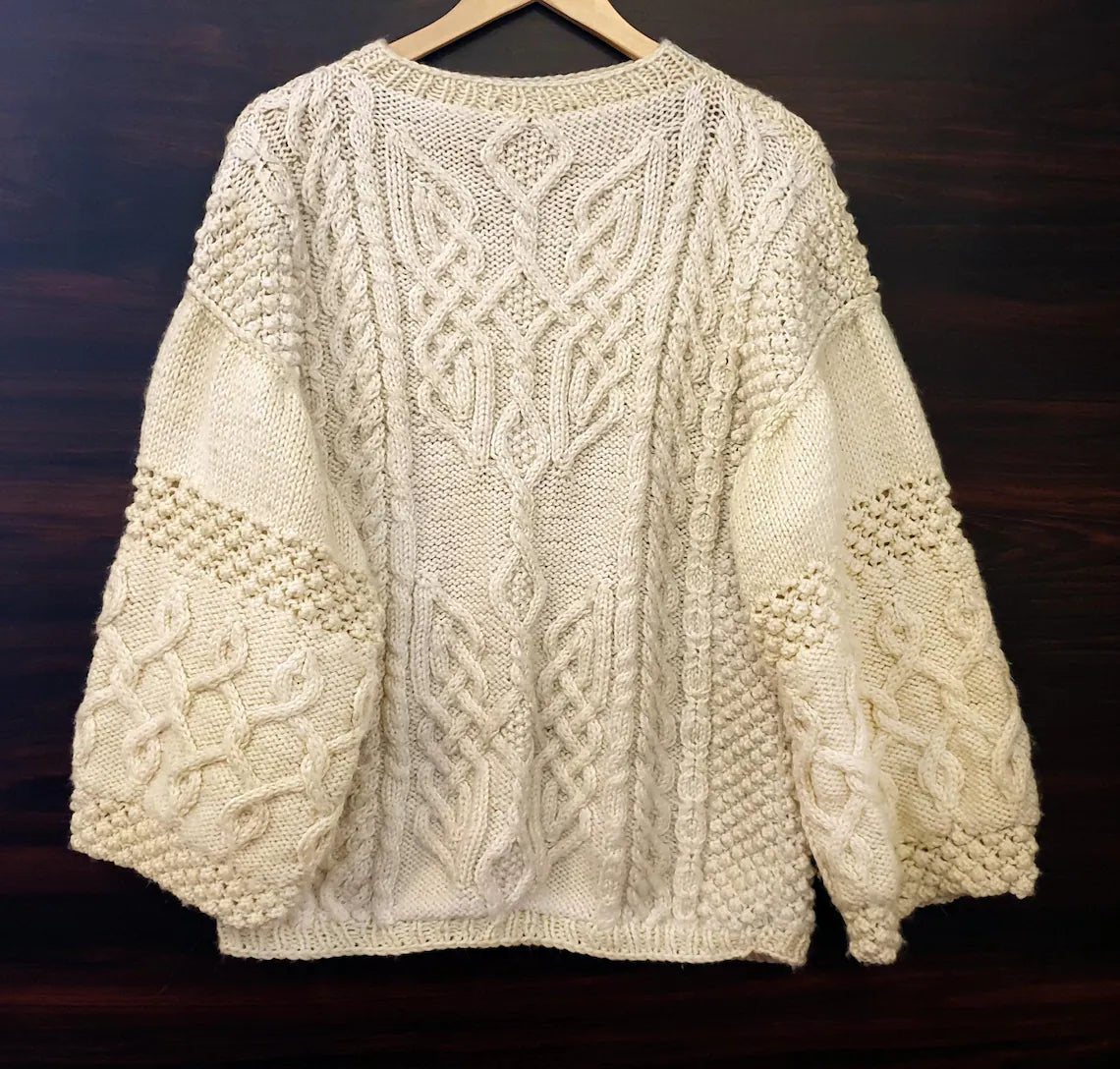 Aran Celtic Cables Sweater Knitting Pattern