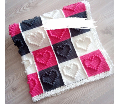 Bobble Stitch Bow Blanket Pattern