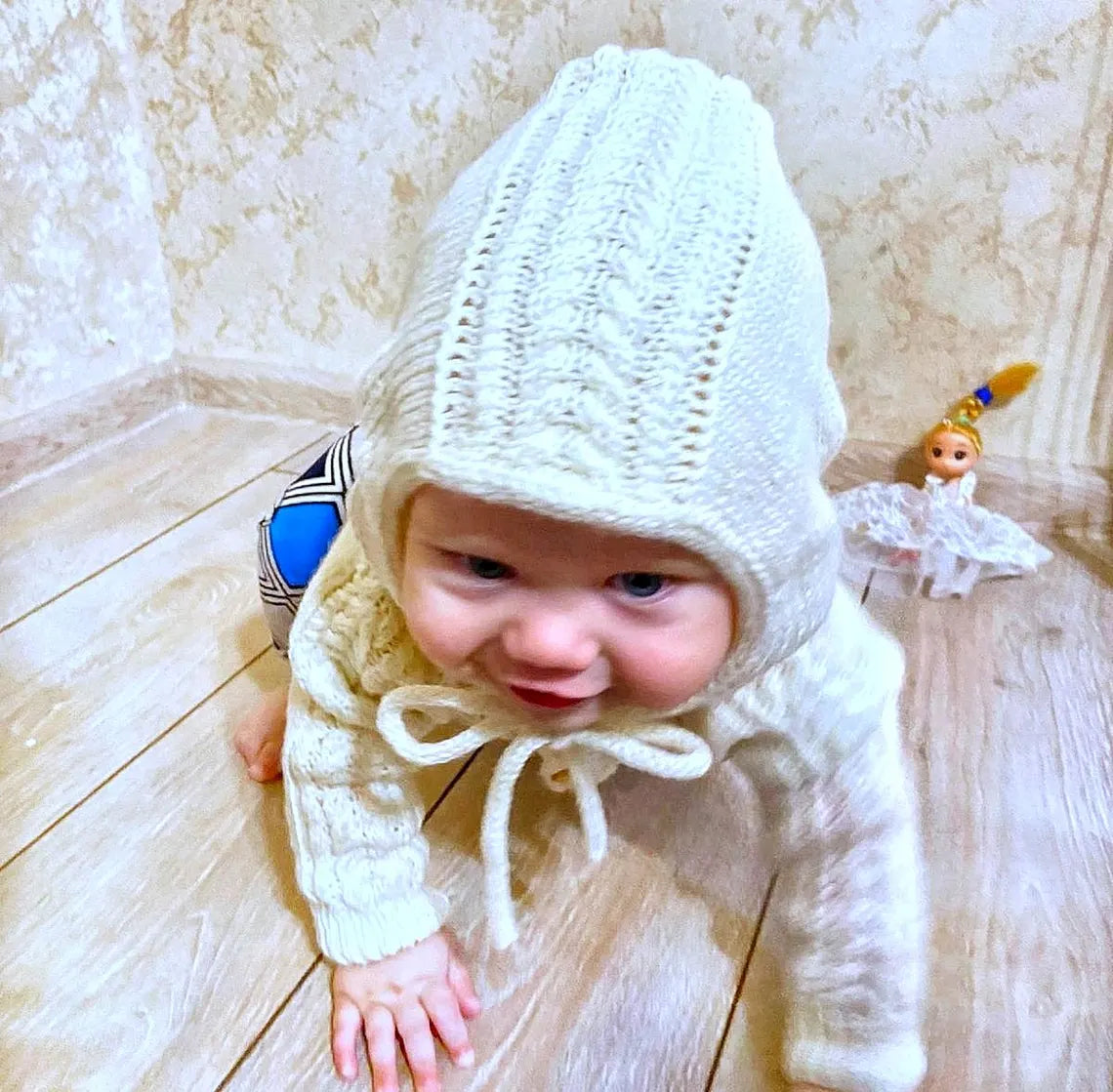 Baby Cable Hooded Cardigan Knitting Pattern