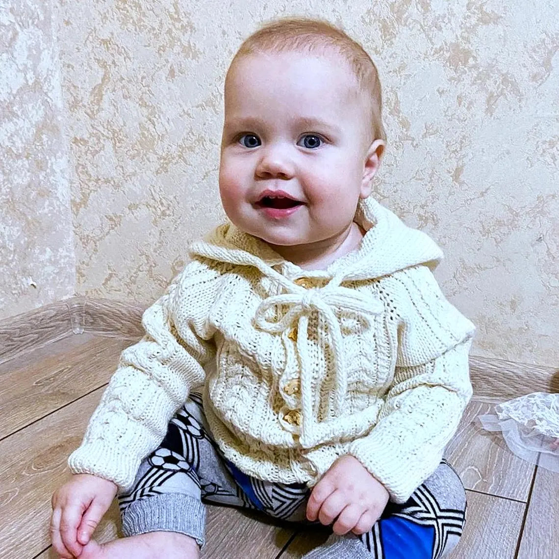 Baby Cable Hooded Cardigan Knitting Pattern