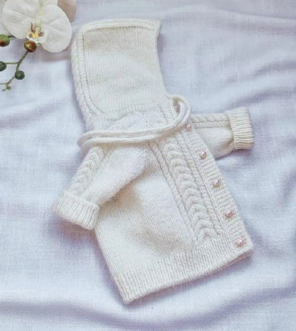 Baby Cable Hooded Cardigan Knitting Pattern