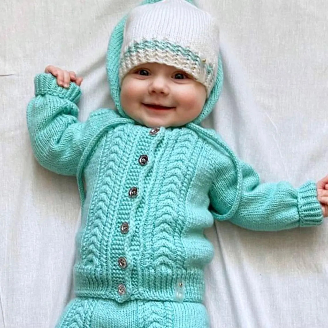 Baby Cable Hooded Cardigan Knitting Pattern
