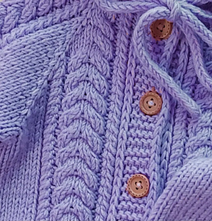 Baby Cable Hooded Cardigan Knitting Pattern