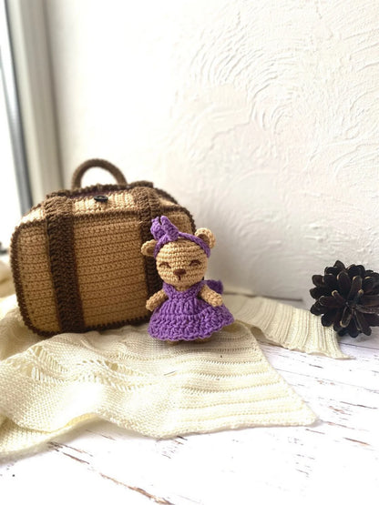 Teddy Bear in Suitcase  Crochet Pattern