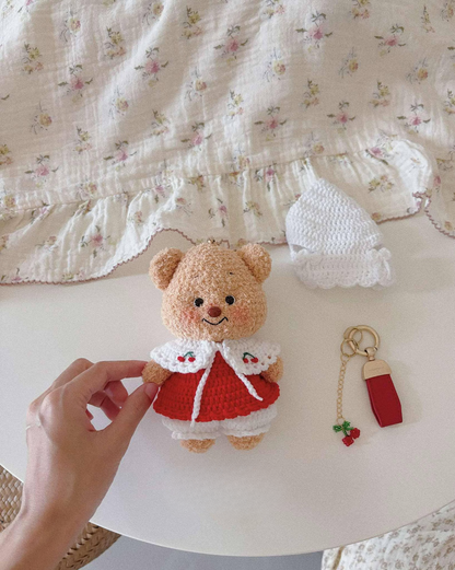 Butter Bear with Cherry Dress Crochet Pattern